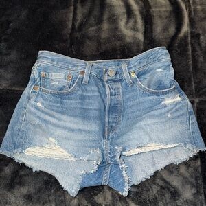 Levi's Blue Distressed Women's Shorts